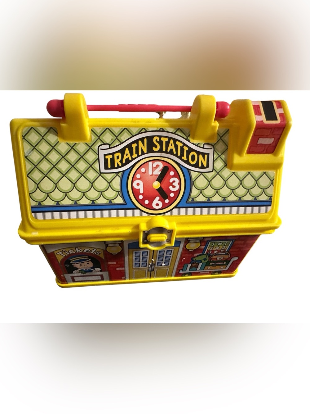 Vintage Fisher-Price Train Station Carrying Case / Toy Box